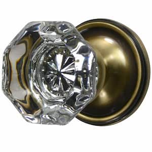 Copper Mountain Hardware Antique Brass Crystal Octagon Double ...