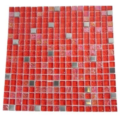 Splashback Glass Tile 12 in. x 12 in. Bloody Mary Squares Glass Tile