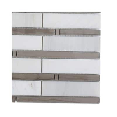 Splashback Glass Tile Elder Oriental and Athens Grey Marble Floor and Wall Tile - 6 in. x 6 in. Tile Sample L2D4 STONE TILE