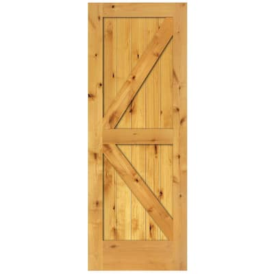  Panel Barn Solid Core Prefinished Natural Knotty Alder Interior Door