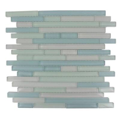 Splashback Glass Tile 12 in. x 12 in. Glass Mosaic Floor and Wall Tile TEMPLE COAST