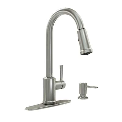 MOEN Kitchen Faucets. Indi Single-Handle Pull-Down Sprayer Kitchen Faucet Featuring Microban Protection in Spot Resist Stainless