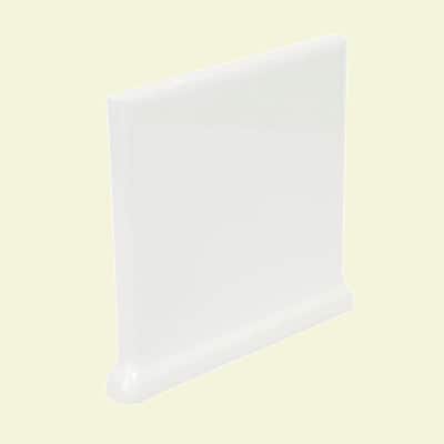 U.S. Ceramic Tile Bright White Ice 4.25 in. x 4.25 in. Right Cove Corner 081-STCR3401