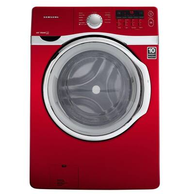 Samsung 3.9 cu. ft. High-Efficiency Front Load Washer with Steam in Red, ENERGY STAR WF393BTPARA