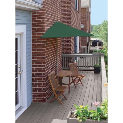 Blue Star Group TMBP9VG Terrace Mates Premium Green 9 Ft. SolarVista Umbrella and 42-Inch Bistro Table Set