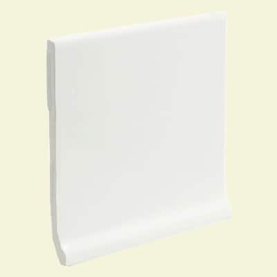 U.S. Ceramic Tile Color Collection Bright White Ice 4-1/4 in. x 4-1/4 in. Ceramic Stackable Cove Base Wall Tile U081-AT3401