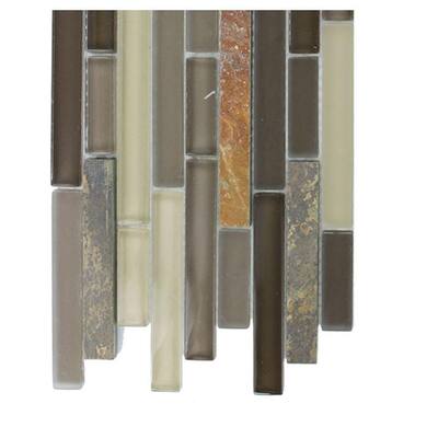 Splashback Glass Tile Tectonic Harmony Multicolor Slate And Khaki Blend Glass Tiles - 6 in. x 6 in. Tile Sample R6A6