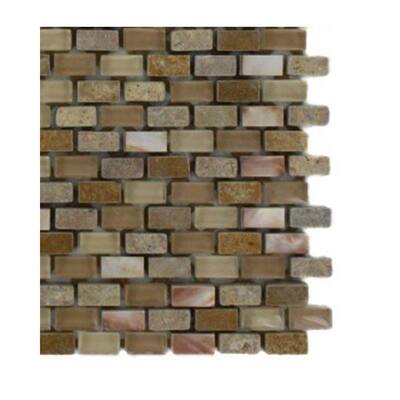 Splashback Glass Tile Paradox Conundrum Mixed Materials Floor and Wall Tile - 6 in. x 6 in. Tile Sample L2B7 MOSAIC TILE