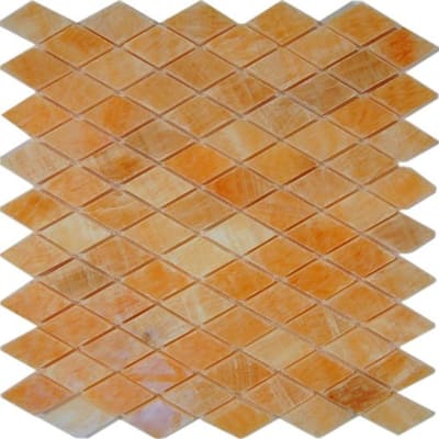 Splashback Glass Tile Honey Onyx Diamond 12 in. x 12 in. Marble Floor and Wall Tile HONEY ONYX DIAMOND MARBLE TILE