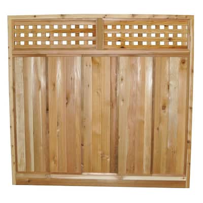 6 ft. x 6 ft. Checker Cedar Lattice Top Fence Panel Kit ...