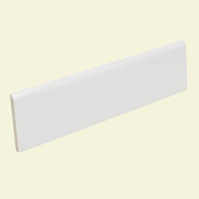 U.S. Ceramic Tile Color Collection Bright White Ice 2 in. x 8 in. Ceramic Surface Bullnose Wall Tile 081-S4289