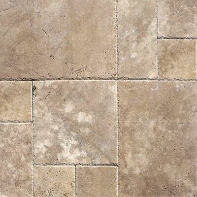 MS International Mediterranean Walnut Pattern Honed-Unfilled-Chipped Travertine Floor & Wall Tile (16 sq. ft./case) TTWAL-PAT-HUFC