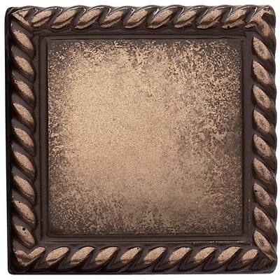 Weybridge 2 in. x 2 in. Cast Metal Rope Dot Classic Bronze Tile (10 pieces / case) TILE470002001HD