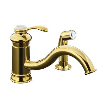 KOHLER Kitchen Faucets. Fairfax Single-Handle Side Spray Kitchen Faucet in Vibrant Polished Brass