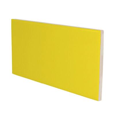 U.S. Ceramic Tile Color Collection Bright Yellow 3 in. x 6 in. Ceramic Surface Bullnose Wall Tile 744-S4639