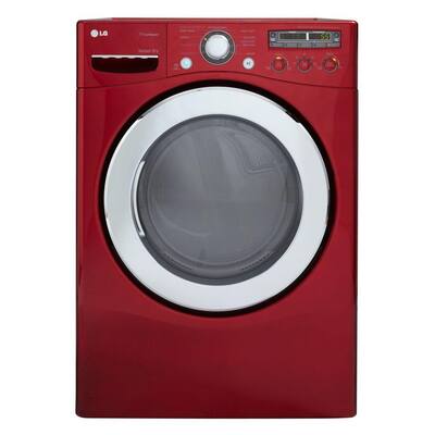 LG Electronics 7.3 cu. ft. Extra Large Capacity Gas Dryer in Wild Cherry Red with Steam DLGX2651R