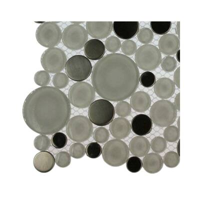 Splashback Glass Tile Contempo Eskimo Pie Circles Glass - 6 in. x 6 in. Tile Sample R2D6 GLASS TILE
