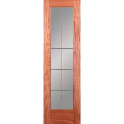 10 Lite Illusions Woodgrain 1 Lite Unfinished Mahogany Interior Door 