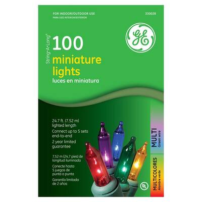Solar Lights on Ge 100 Light String A Long Multi Color Lights  Set Of 2  60425hd
