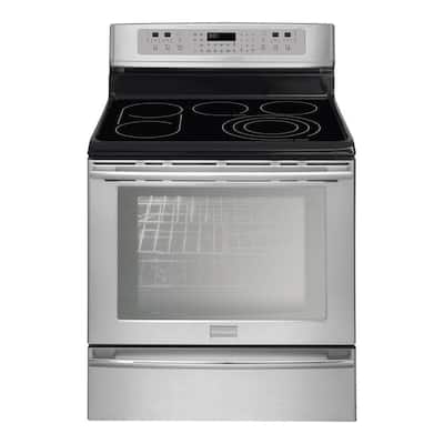 Frigidaire 30 in. 6.0 cu. ft. Electric Range with Self-Cleaning Convection Oven in Stainless Steel FPEF3081MF