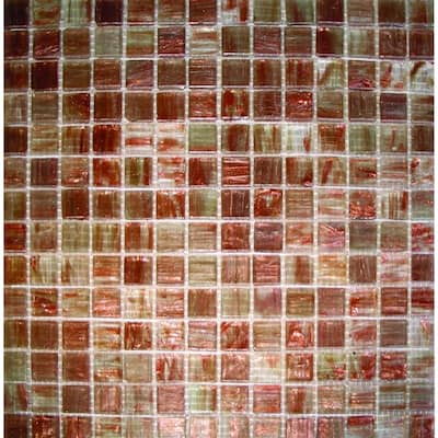 M.S. International Inc. 3/4 in. x 3/4 in. Light Brown Iridescent Glass Mosaic Floor & Wall Tile THDW3-SH-LBIR3/4X3/GL