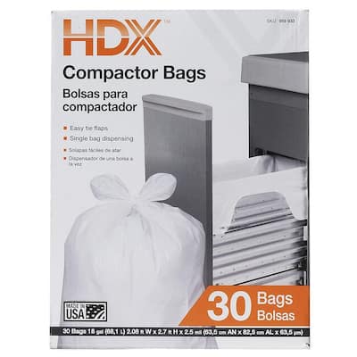 HDX 18 gal. Compactor Trash Bag (30-Count) HDX 959933