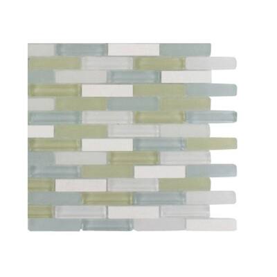 Splashback Glass Tile Cleveland Berkeley Mini Brick Mixed Materials Floor and Wall Tile - 6 in. x 6 in. Tile Sample L1A3 MOSAIC TILE