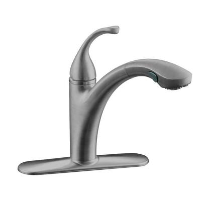 KOHLER Kitchen Faucets. Forte 1- or 3-Hole Single-Handle Pull-Out Sprayer Kitchen Faucet in Brushed Chrome