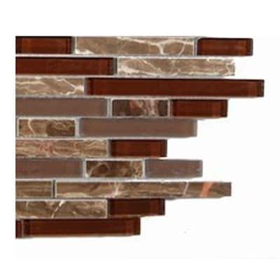 Splashback Glass Tile Temple Brew Pub Marble And Glass Tiles - 6 in. x 6 in. Tile Sample R3B7