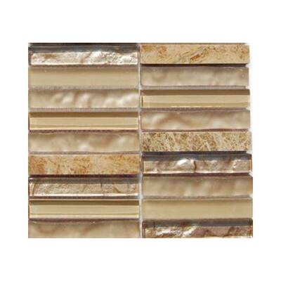 Splashback Glass Tile Sandstorm Mixed Materials Floor and Wall Tile - 6 in. x 6 in. Tile Sample L1D12 MOSAIC TILE
