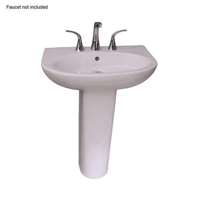 Barclay 3-328WH Infinity Infinity 600 Vitreous China Pedestal Lavatory with 8 Widespread
