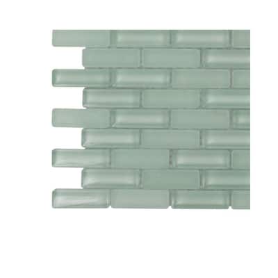 Splashback Glass Tile Contempo Spa Green Brick Glass - 6 in. x 6 in. Tile Sample L6A10 GLASS TILE