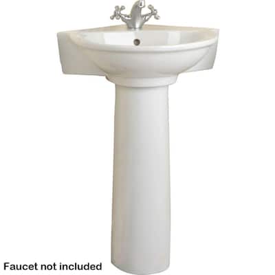 Corner Pedestal Sinks  Bathrooms on Barclay Products Evolution Corner Pedestal Bathroom Sink In Bisque 3