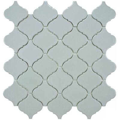 SomerTile 12.5x12.5-inch Morocco Glossy Grey Porcelain Mosaic Tiles (Set of 10)