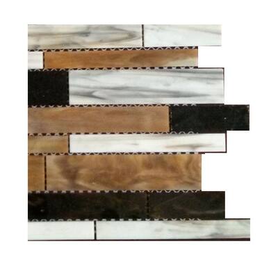 Splashback Glass Tile Matchstix Mockingbird Glass Floor and Wall Tile - 6 in. x 6 in. Tile Sample C2C6 GLASS TILE