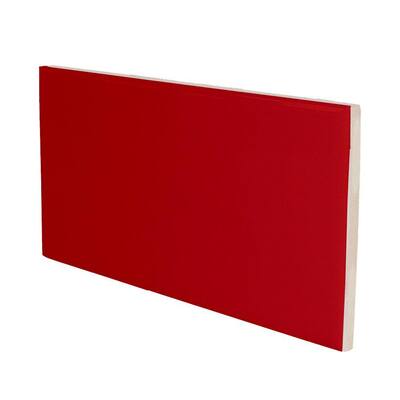 U.S. Ceramic Tile Color Collection Bright Red Pepper 3 in. x 6 in. Ceramic Surface Bullnose Wall Tile U739-S4639