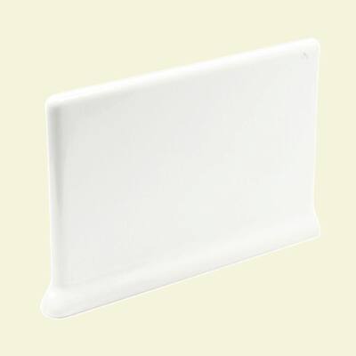 U.S. Ceramic Tile Bright White Ice 4 in. x 6 in. Ceramic Right Cove Base Corner Wall Tile 081-ATCR3410
