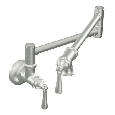 MOEN Kitchen Faucets. Traditional Wall Mounted Potfiller in Classic Stainless