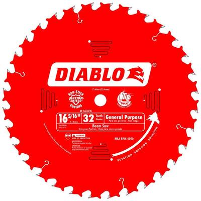 Diablo 16-5/16 in. x 32 Tooth 1 in. Arbor Saw Blade D1632X