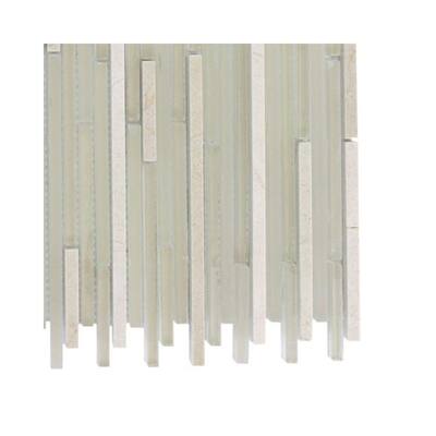 Splashback Glass Tile Tetris Stylus Crema Marble Floor and Wall Tile - 6 in. x 6 in. Tile Sample R2D5 GLASS MOSAIC TILE