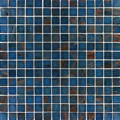 M.S. International Inc. 3/4 in. x 3/4 in. Blue Iridescent Glass Mosaic Floor & Wall Tile SMOT-GLS-IBL4mm