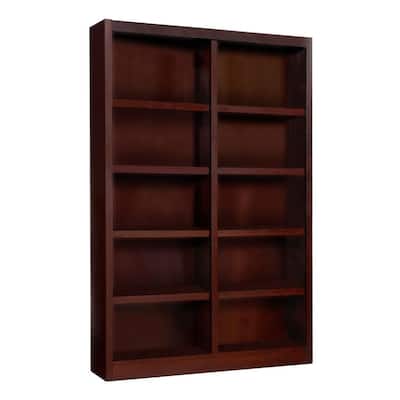 Concepts In Wood Midas Double Wide 10-Shelf Bookcase in Cherry-MI4872 