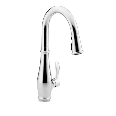 KOHLER Kitchen Faucets. Cruette 1 or 3 Hole Single-Handle Pull-Down Sprayer Kitchen Faucet in Polished Chrome