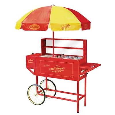 hot dog stand. Hot Dog Cart with Umbrella