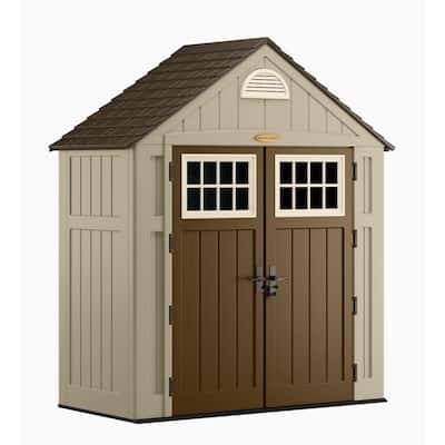 Suncast Alpine 3 ft. 8 in. x 7 ft. 6 in. Resin Storage Shed-BMS7300D ...