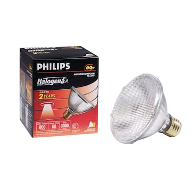 Phillips Halogen Bulbs on Philips 60 Watt Halogen Par30s Shortneck Flood Light Bulb 134064 At