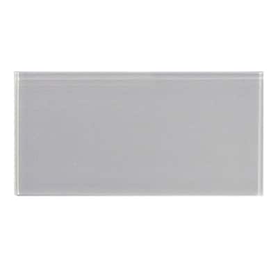 Splashback Glass Tile Contempo Bright White Polished Glass Tiles - 3 in. x 6 in. Tile Sample L5A9