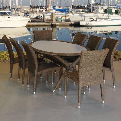 Bari Oval All Weather Wicker Dining Set - Seats 8
