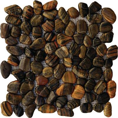 M.S. International Inc. Mixed Polished Pebbles 12 in. x 12 in. Marble Floor & Wall Tile LPEBMMIX1212POL