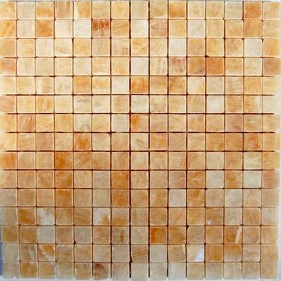 Splashback Glass Tile Honey Onyx 12 in. x 12 in. Marble Mosaic Floor and Wall Tile HONEYonyx68X68
